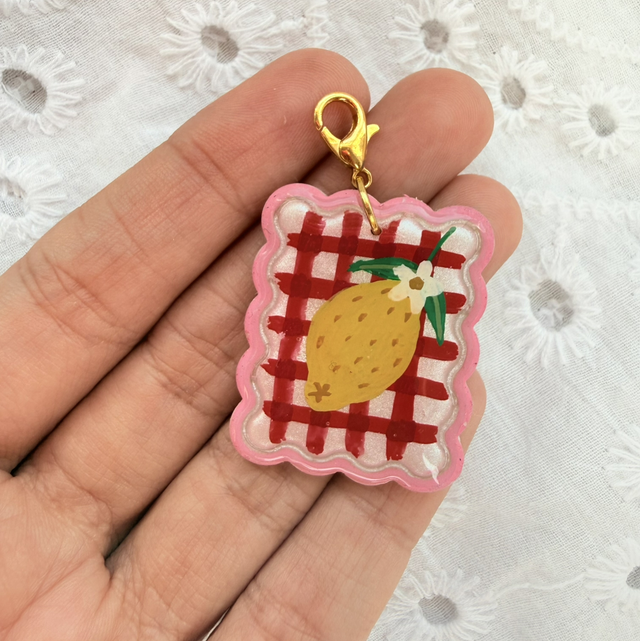 Red Gingham Lemon Charm