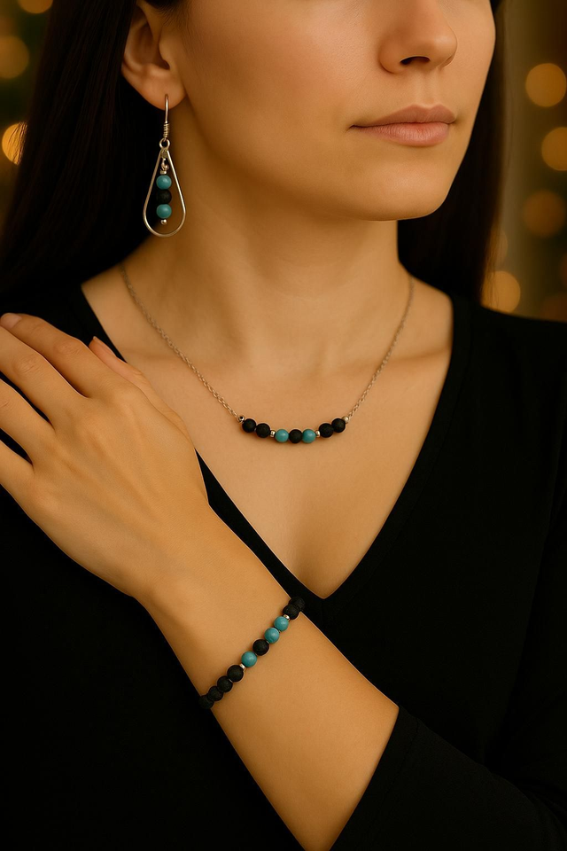 Parure 5 Onde Bleue &amp; Bouclier de Lave
