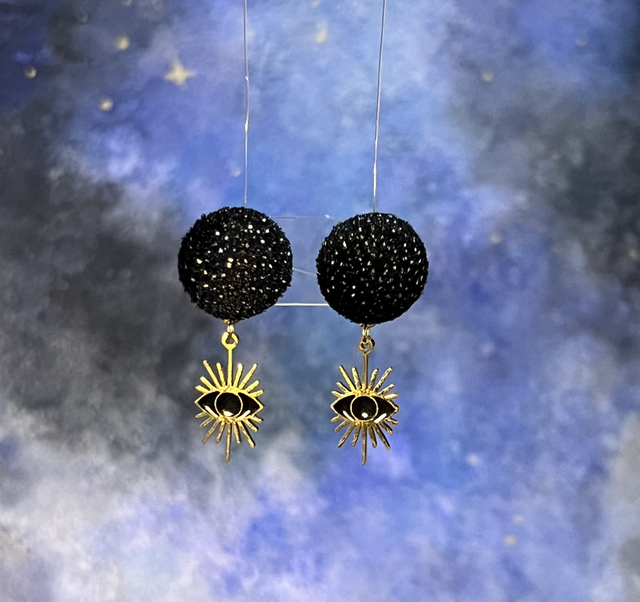 Babys noir pailleté et son oeil de protection