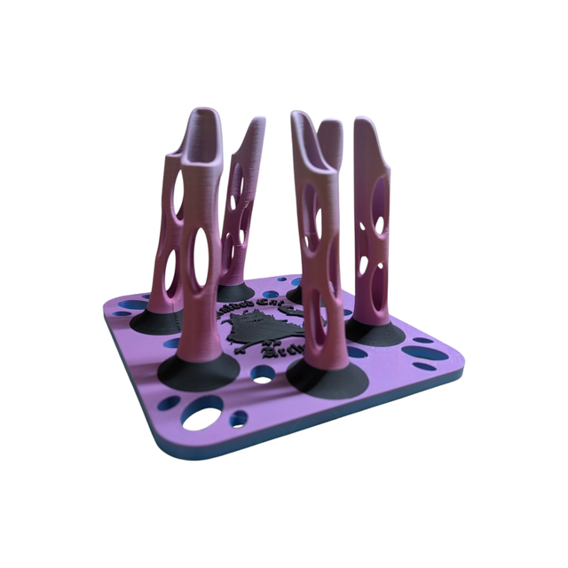 6 Arrow Fletching Stand/ Ground Quiver Blue to Pink and Black