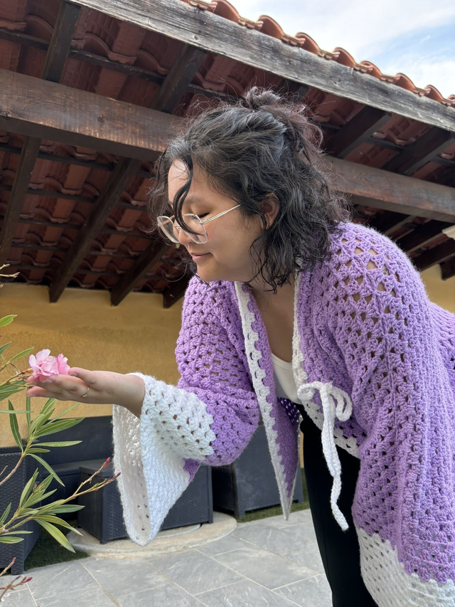 Kimono &quot;Inspiration Lavande&quot; – Pièce Unique - Taille unique