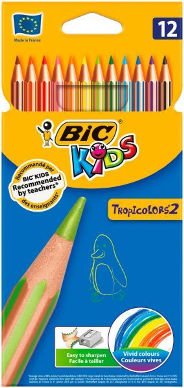 Etui de 12 Crayons De Couleur BIC Tropicolor 3270220022503