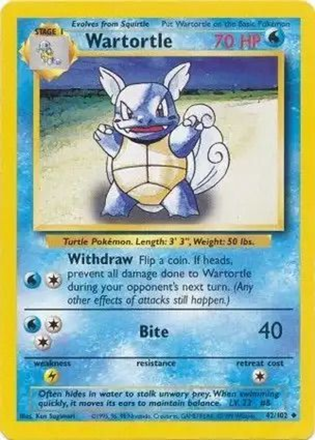Wartortle - 42/102 (Base Set Unlimited)