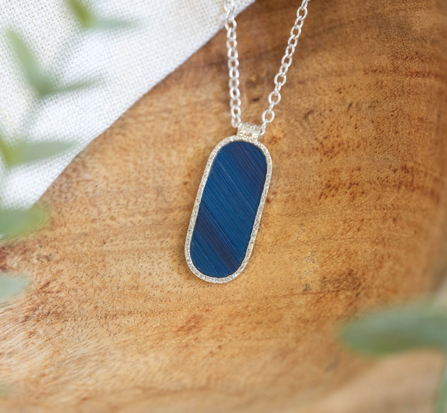 Pendentif Sigilla - Argent, bleu