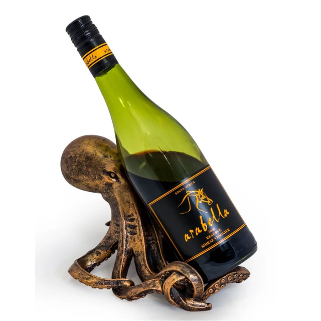 Antique Bronze Octopus Wine Bottle Holder