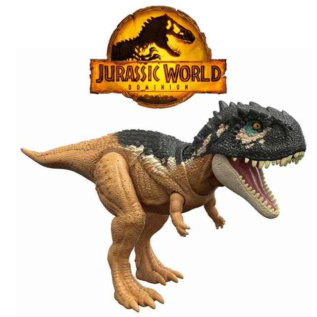 Jurassic World Dominion Skorpiovenator Ruge y Golpea, dinosaurio de juguete con movimientos y sonidos
