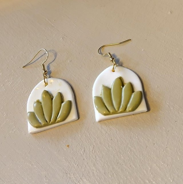 Handmade clay earrings - Botanical 