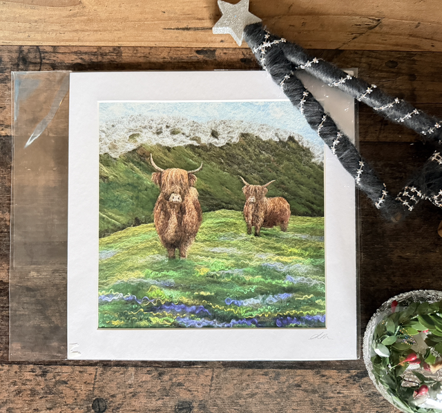 Medium Giclee Print of Coos &amp; Bluebells