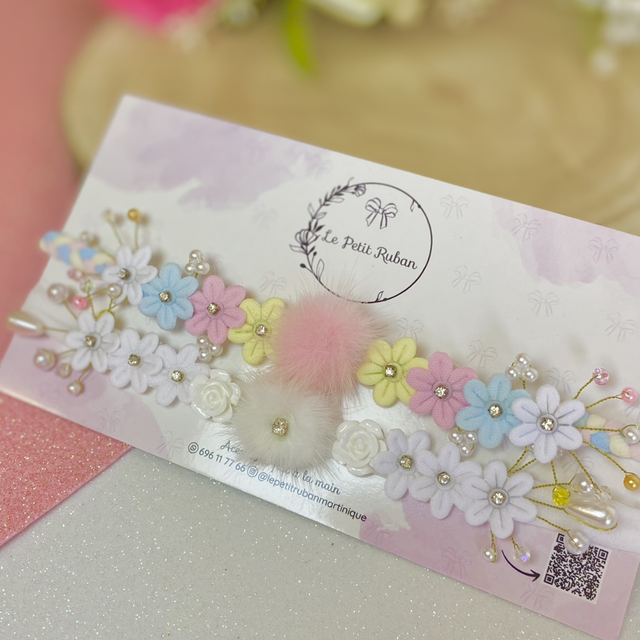 Bandeau bébé aux fleurs 