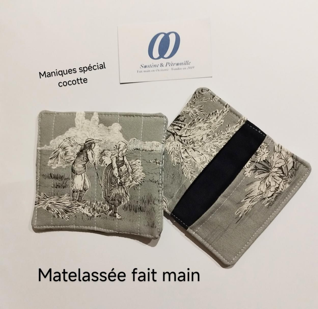 Maniques cocotte " spécial cookut" fait main - matelassées