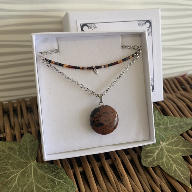 Braderie des Fées - Collier Segment Jaspe Rouge