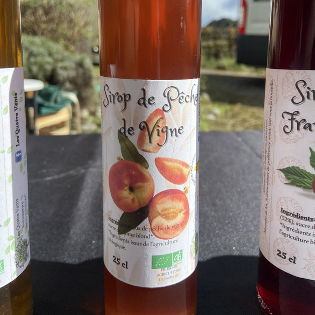 Sirop de pêche de vigne 