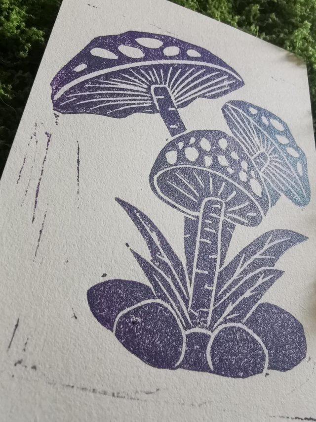 Trio de champignon holographique violet/vert 