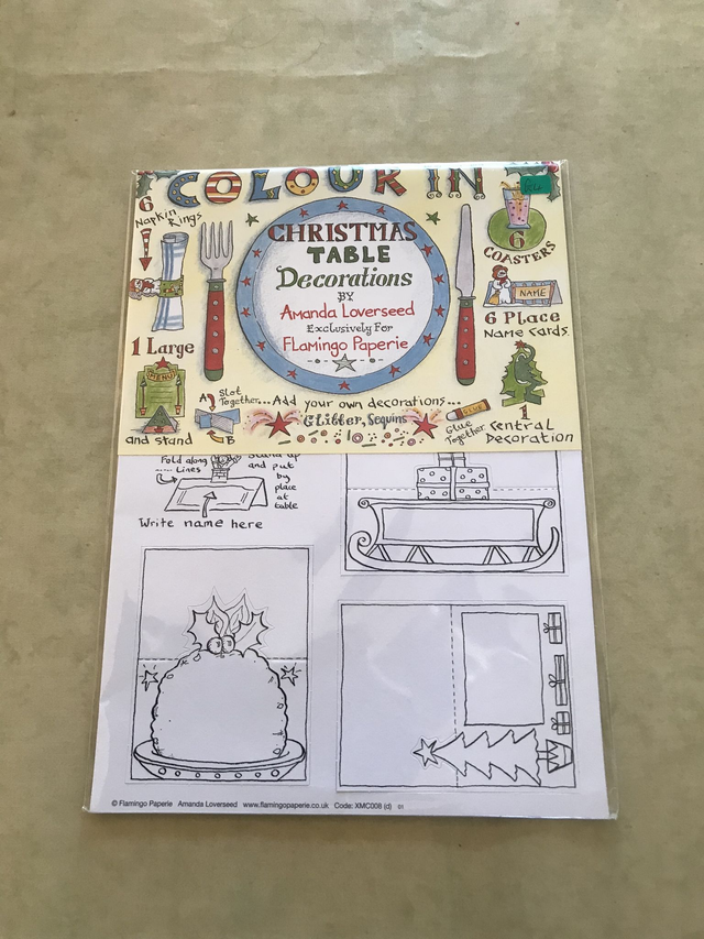 XMC008 Colour in Christmas Table Decorations 