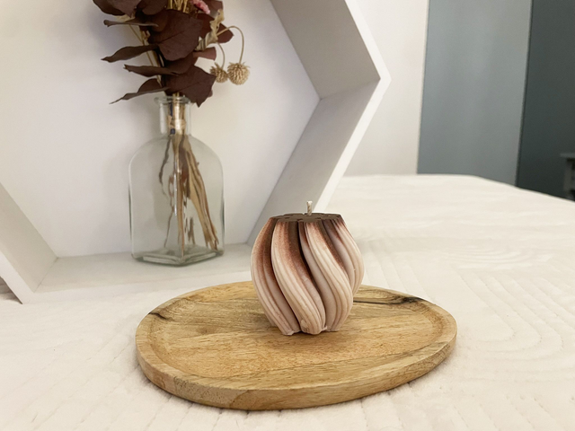 Bougie torsadée en cire végétale