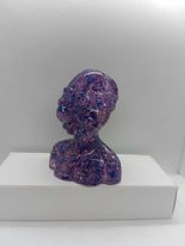 Femme bandeau feuille d'or violette et bleu 