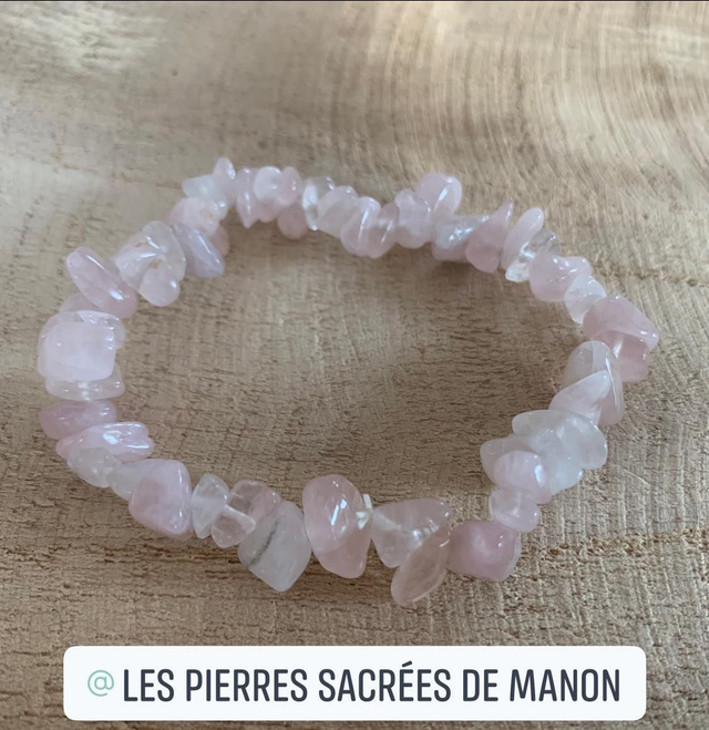 Bracelet chips Quartz Rose