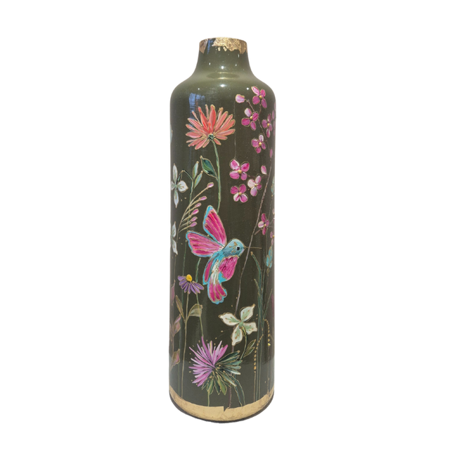 Eenvankoch vaas handgeschilderd groen