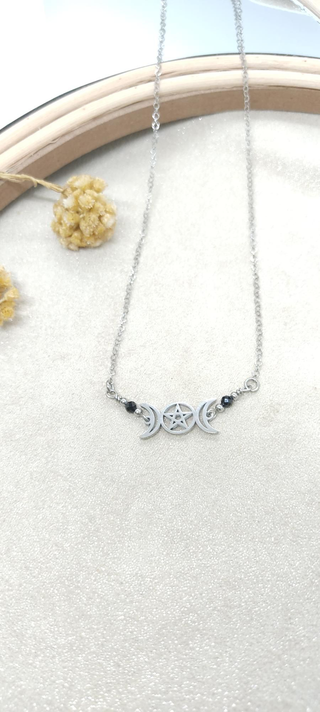 Collier SÉLÉNÉ Spinelle noire