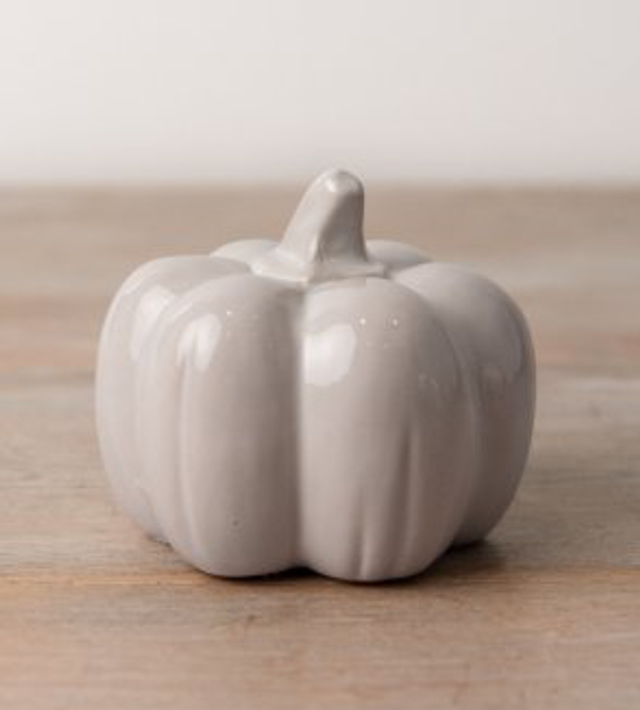 Grey Ceramic Pumpkin