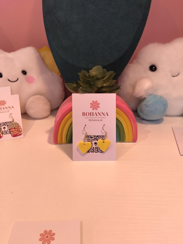 Sherbet lemon handmade Polymer clay earrings 