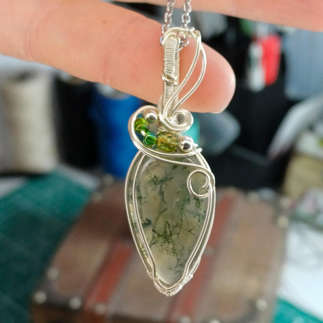 Agate mousse wire wrapping 
