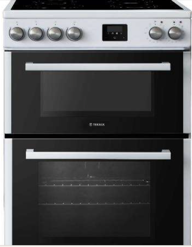 Teknix TKED64B - Black 4 Zone Electric Double Oven - 