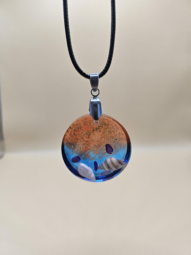 Pendentif en résine - Fonds marins (petit)