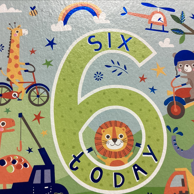 Birthday Age 6th (Animals on vehicles) WF