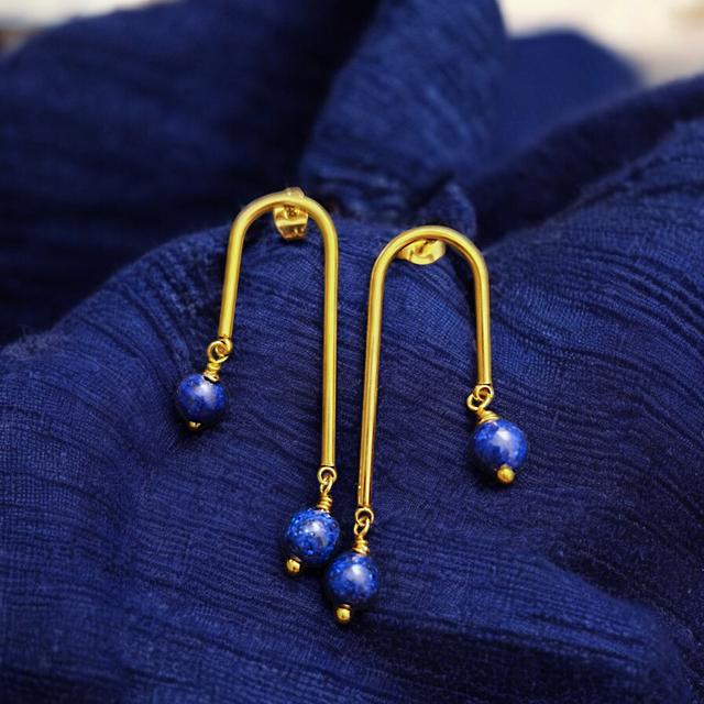 Boucles d’oreilles EOLIA - lapis lazuli