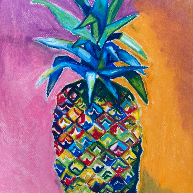 Oil Pastel Pineapple Class Video