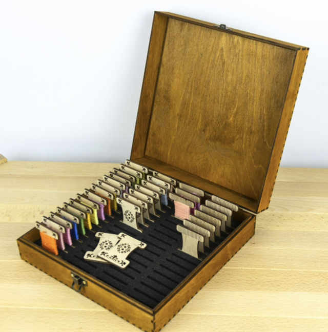 Wooden Bobbin Organiser