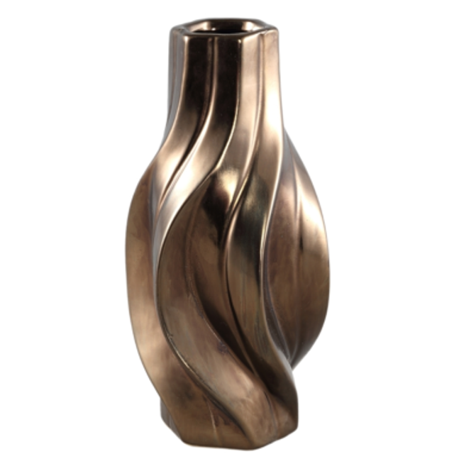 PTMD vaas Ivel bronskleurig 30 cm 