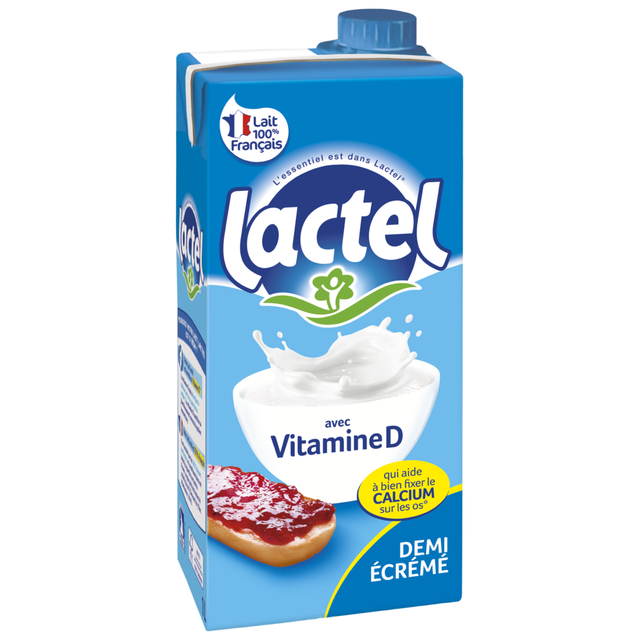 Lait Demi-Ecrémé UHT Vitamine D LACTEL 1L