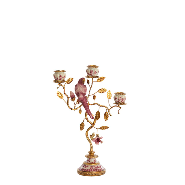Chandelier perroquet rose