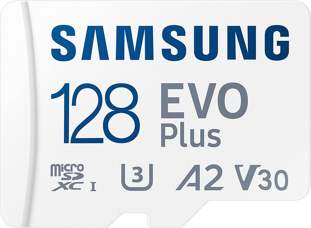 Samsung Carte mémoire microSD Evo Plus 128 Go, 64 Go,  SDXC U3 Classe 10 A2 130 Mo/s avec Adaptateur 