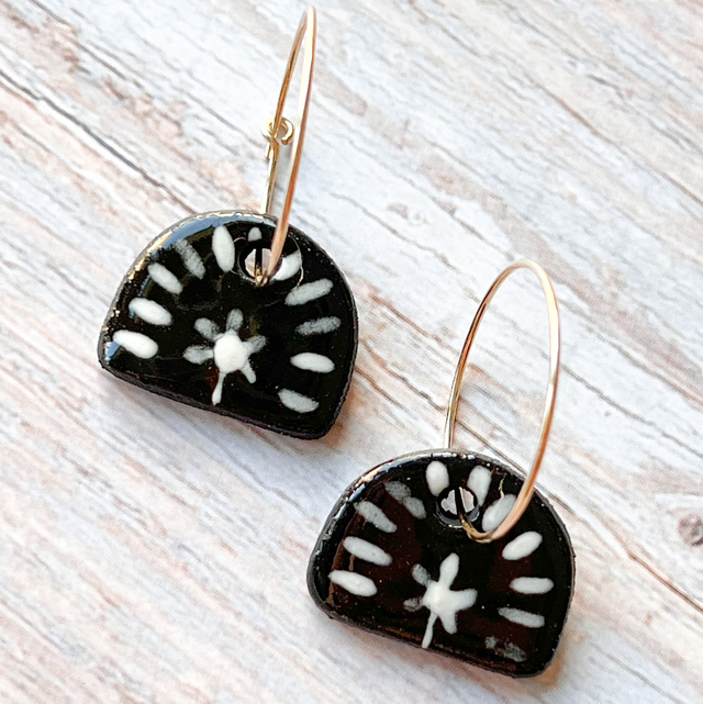 Boucles d’oreilles terre noire 