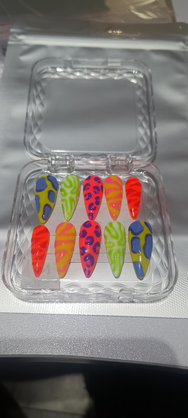 Neon Animal Print Press on Nails 