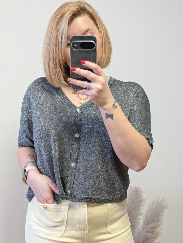 Gilet irisé capucine noir