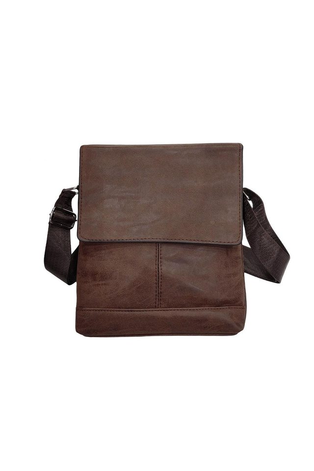 Petite sacoche bandoulière à rabat marron