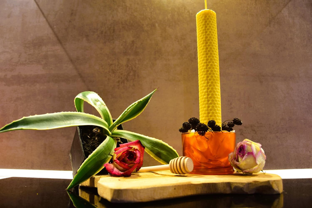 Bougie Chandelle nids d'abeille 25 cm 