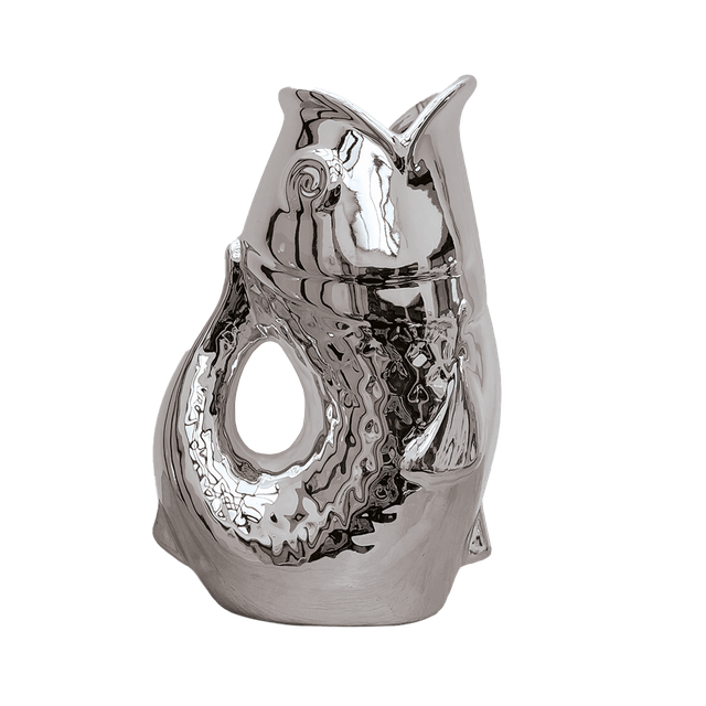 Vase pichet poisson GM argenté