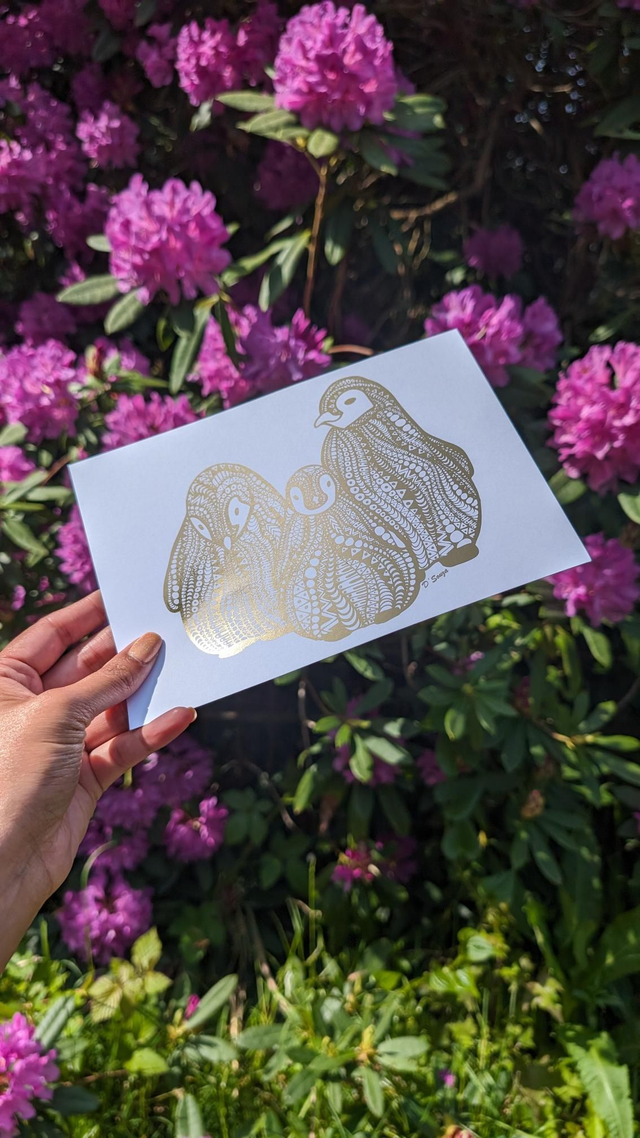 Penguin Family Foil Print