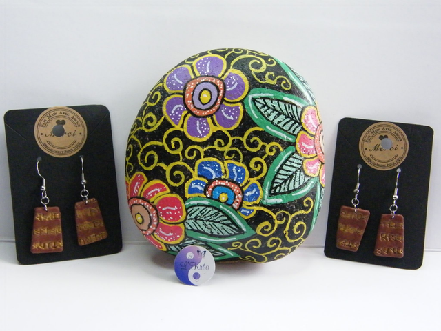 Rectangle arrondi Marron/Doré