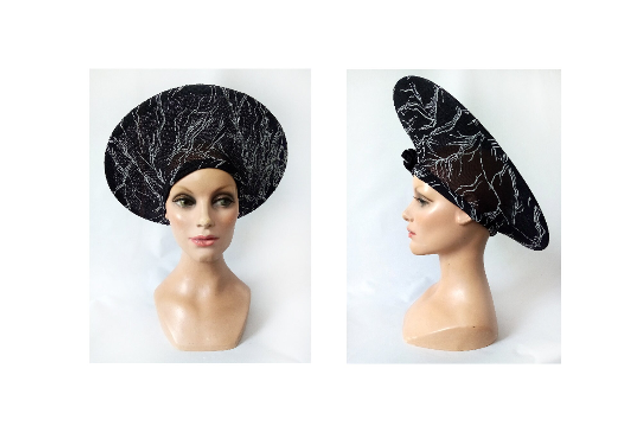 Chapeau femme tissus minimaliste noir