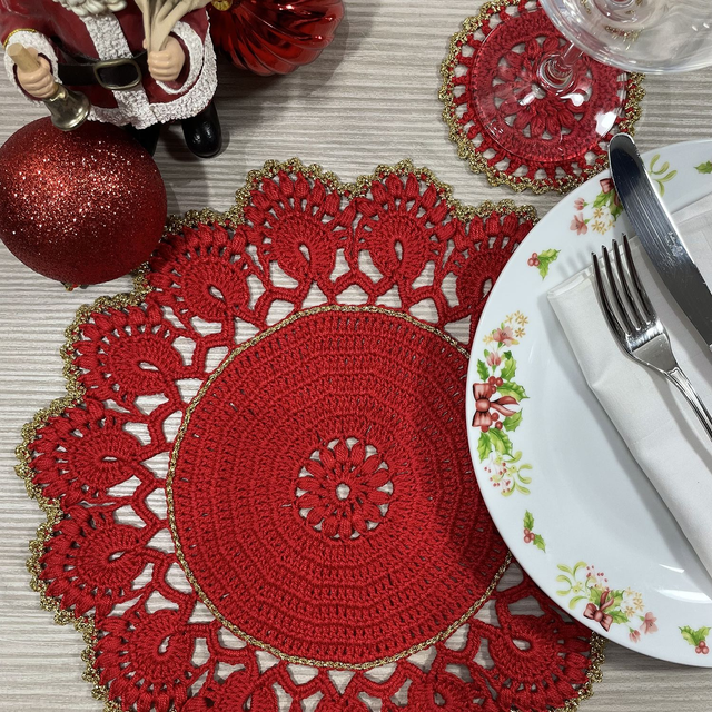 Sottopiatto e sottobicchiere a Uncinetto 