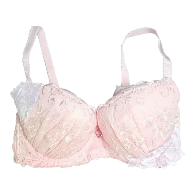 Pink floral Embroidered Japanese Bra UK 32D  