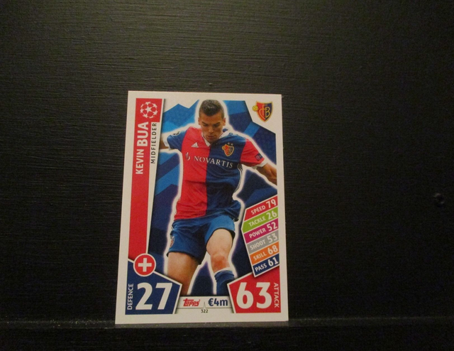 Kevin Bua - UEFA Champions League Match Attax 2017/18 Original Trading Card #322