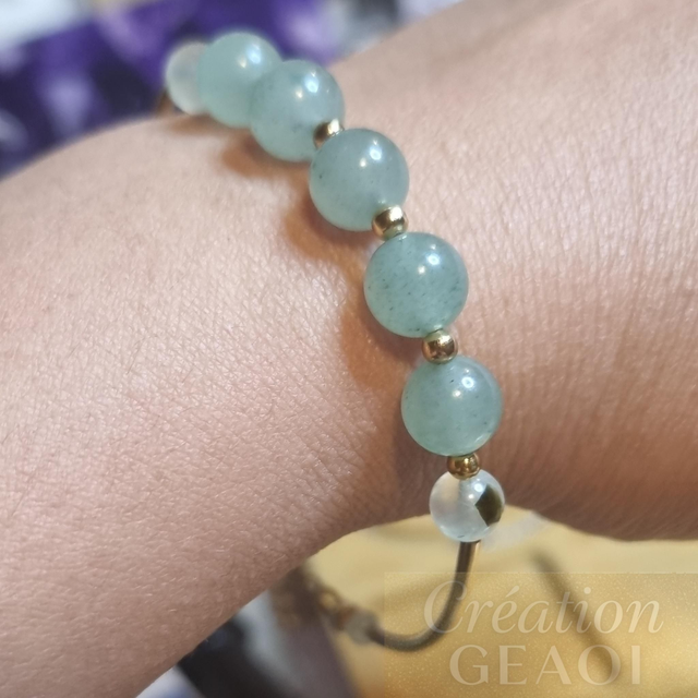 Jumelle Élégante phrénite et aventurine verte