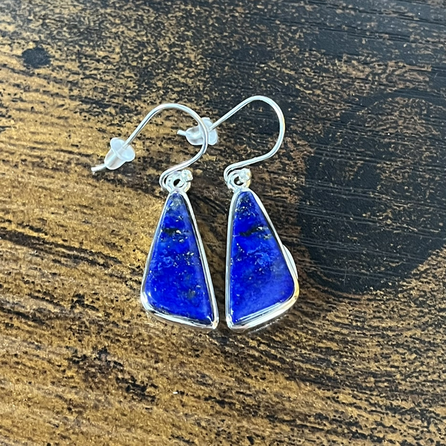 Boucles d’oreilles argent et Lapis-Lazuli de qualité sublime
